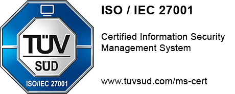 TÜV SÜD ISO 27001 zertifiziert